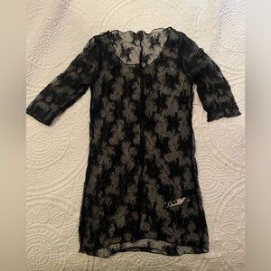 Free People Black Lace Top